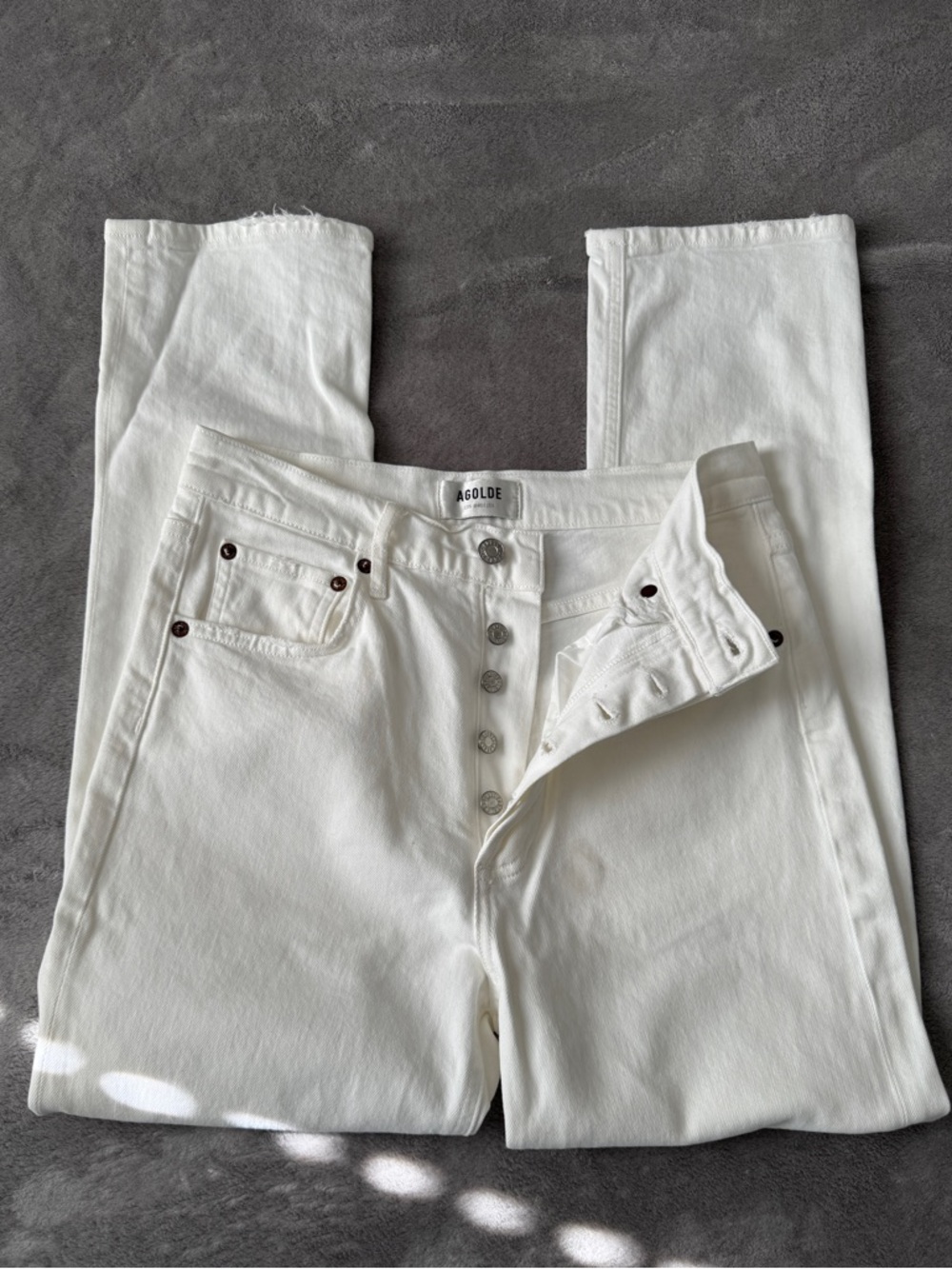 Agolde Riley Crop High Rise Button Fly Jeans - Picture 3 of 4